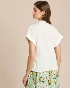 Kurzarm-Bluse mit Struktur