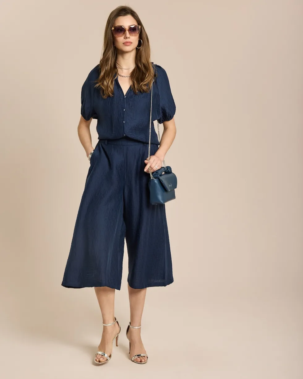 Kurzarm Bluse mit Struktur