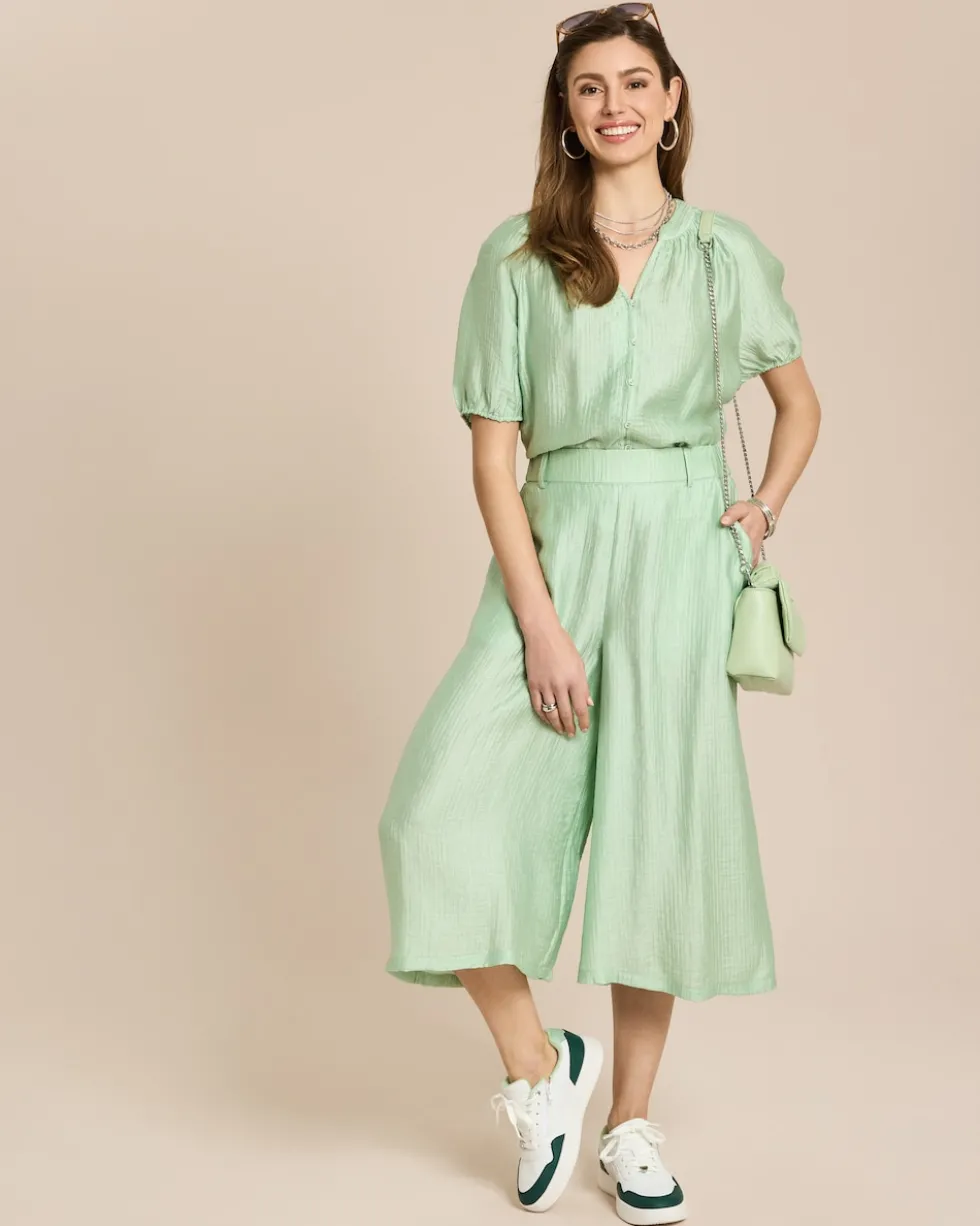 Kurzarm Bluse mit Struktur