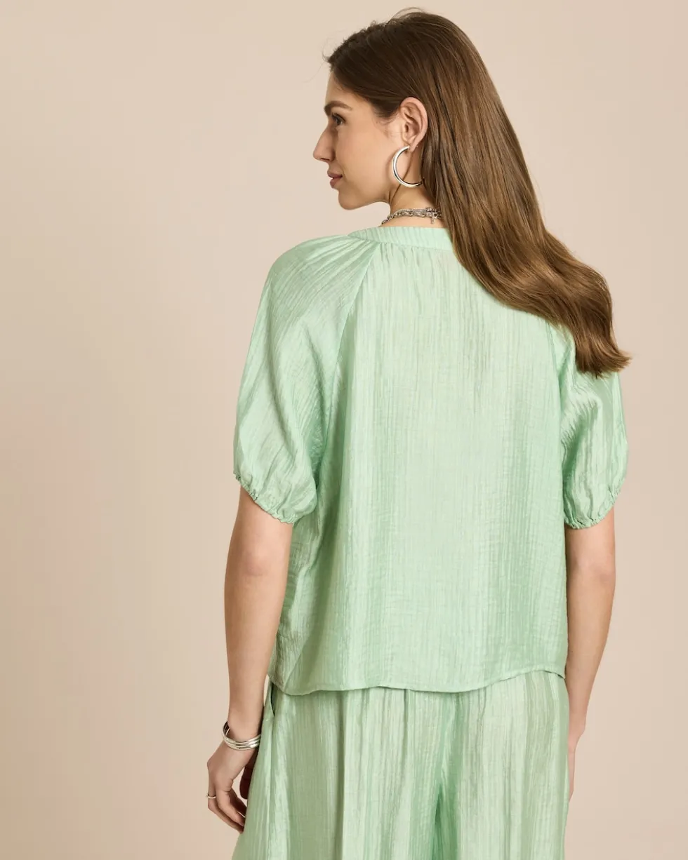 Kurzarm Bluse mit Struktur