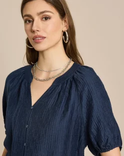 Kurzarm Bluse mit Struktur