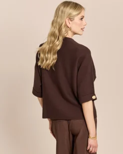 Kurzarm-Pullover mit Blumenmotiv
