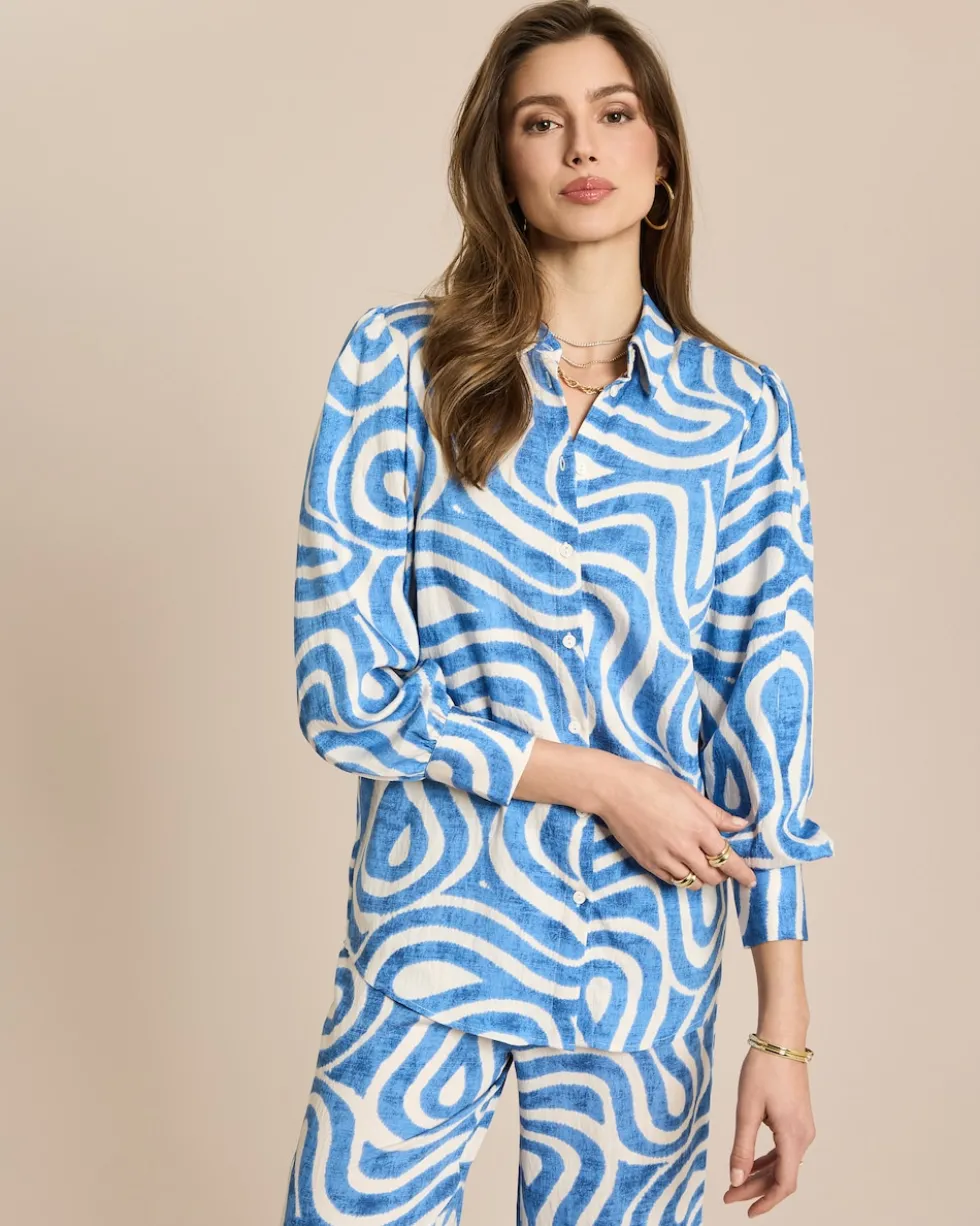 Langarm Bluse mit Allover-Muster