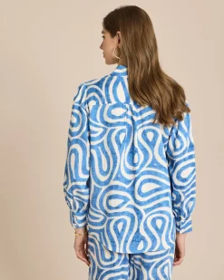 Langarm Bluse mit Allover-Muster