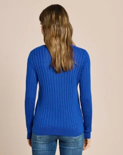 Langarm Pullover mit Metallic Garn