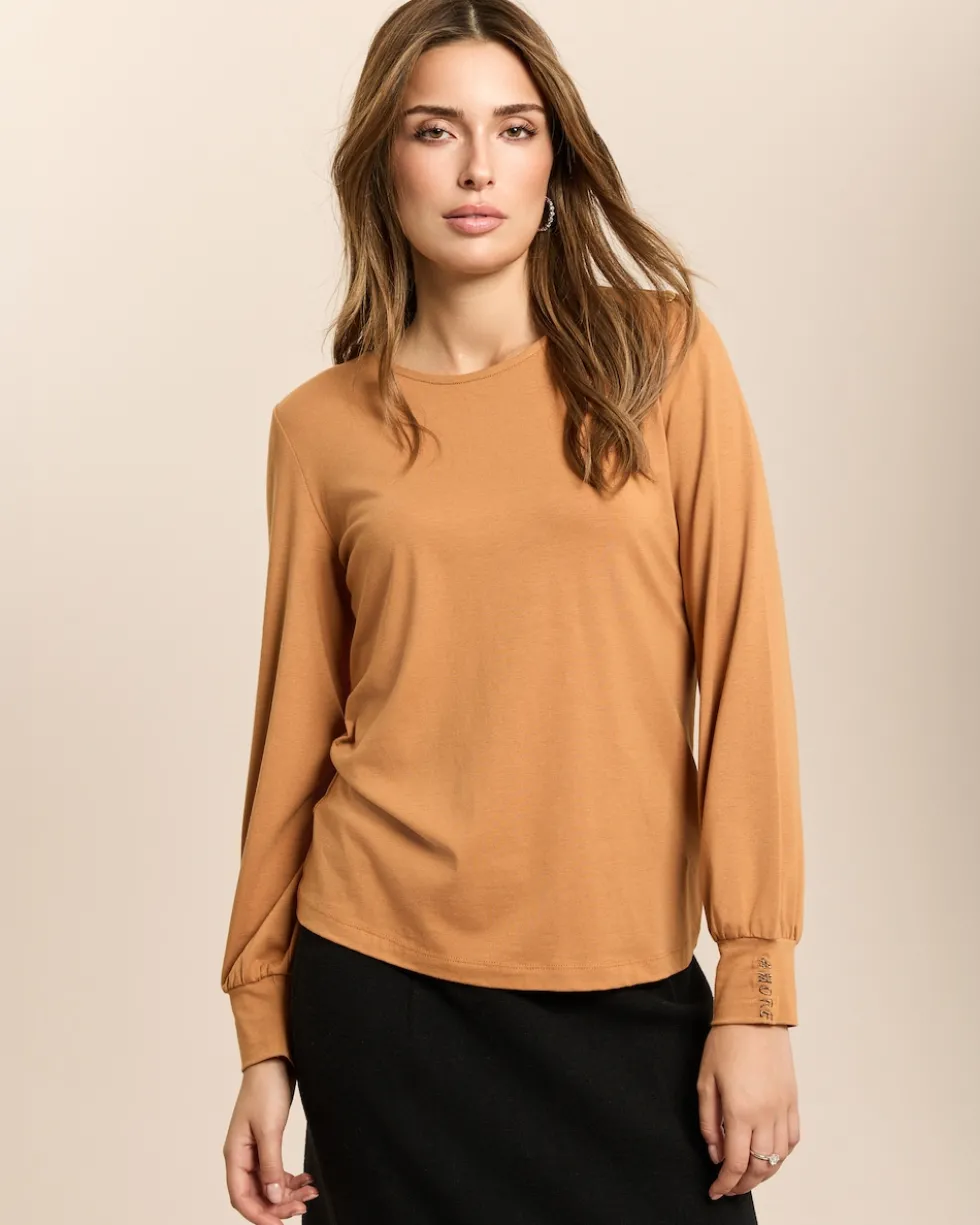 Langarmshirt mit Stickerei Amore