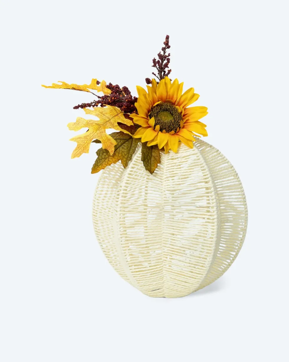 LED Deko-Kürbis mit Sonnenblume