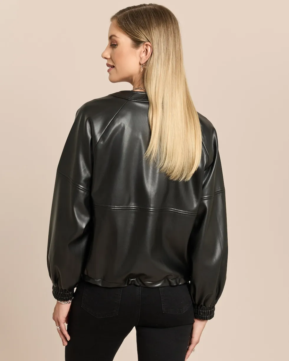 Lederimitat-Jacke