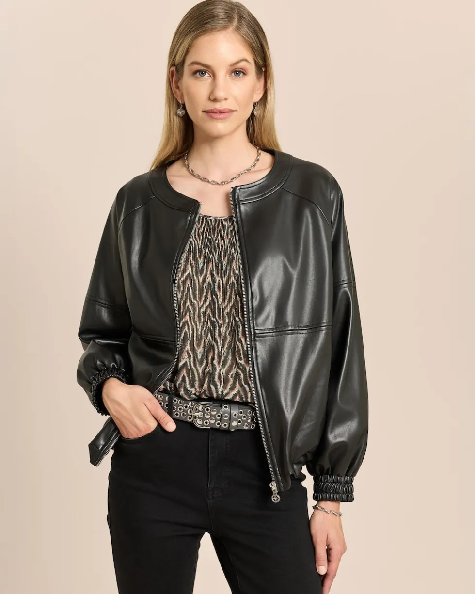Lederimitat-Jacke