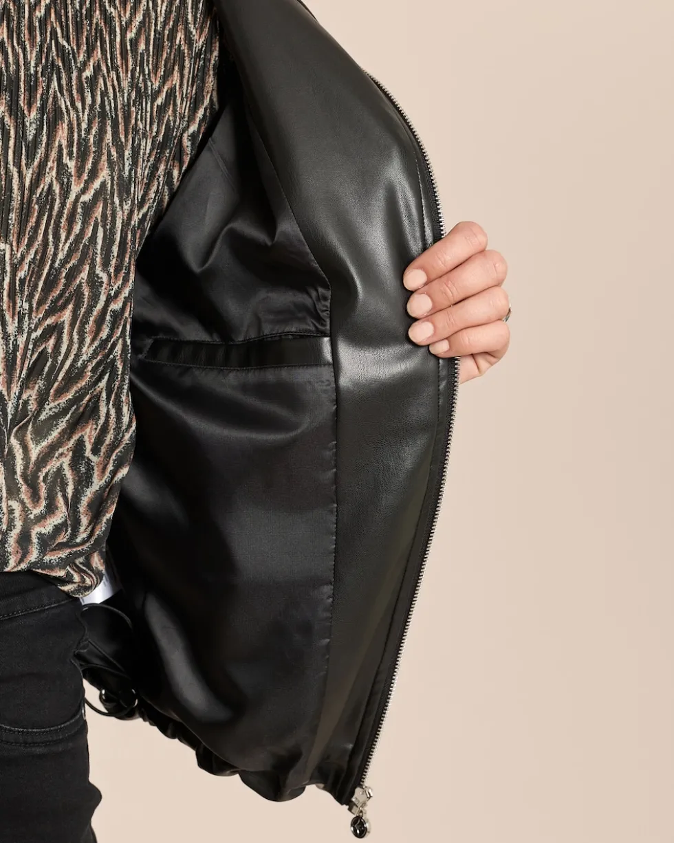 Lederimitat-Jacke