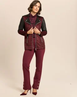 Lederimitatjacke mit Bikerelementen