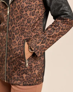 Lederimitatjacke mit Bikerelementen