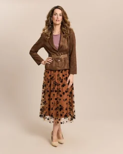 Lederimitatjacke mit Schleifengürtel