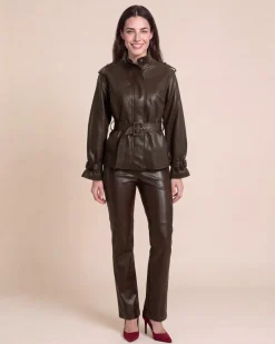 Lederimitatjacke mit Stehkragen