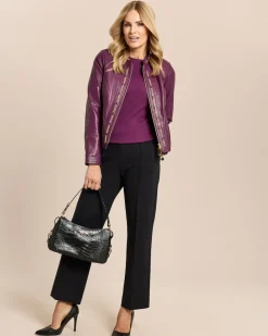Lederjacke mit Kettendetails
