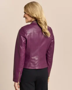 Lederjacke mit Kettendetails
