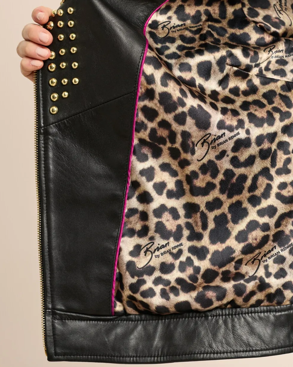 Lederjacke mit Nieten