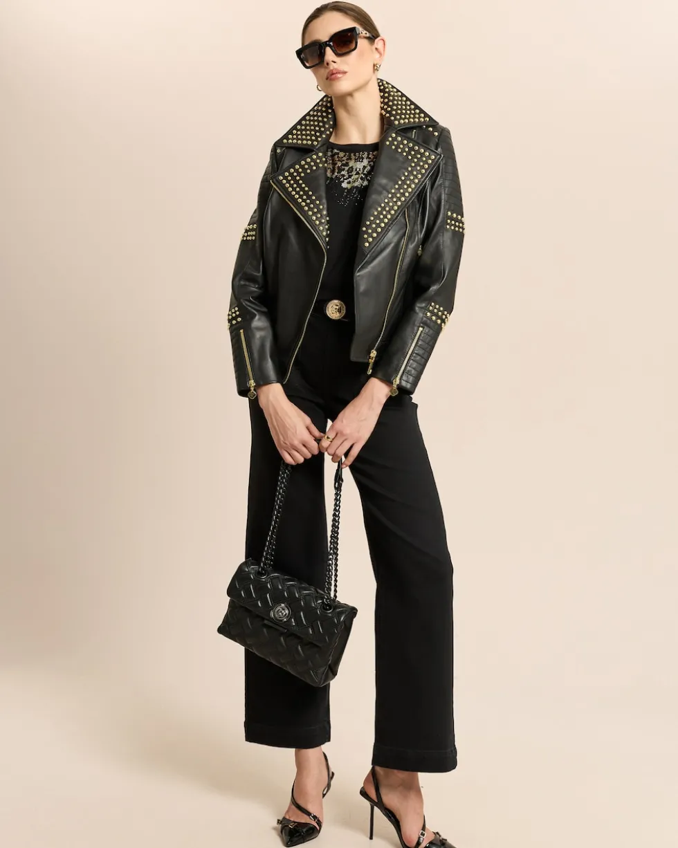 Lederjacke mit Nieten