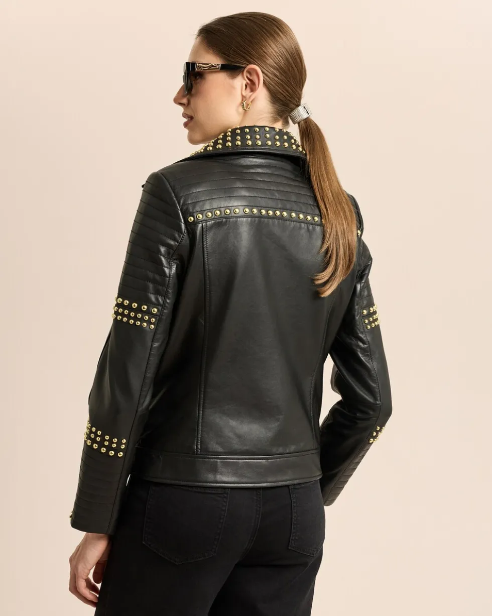Lederjacke mit Nieten