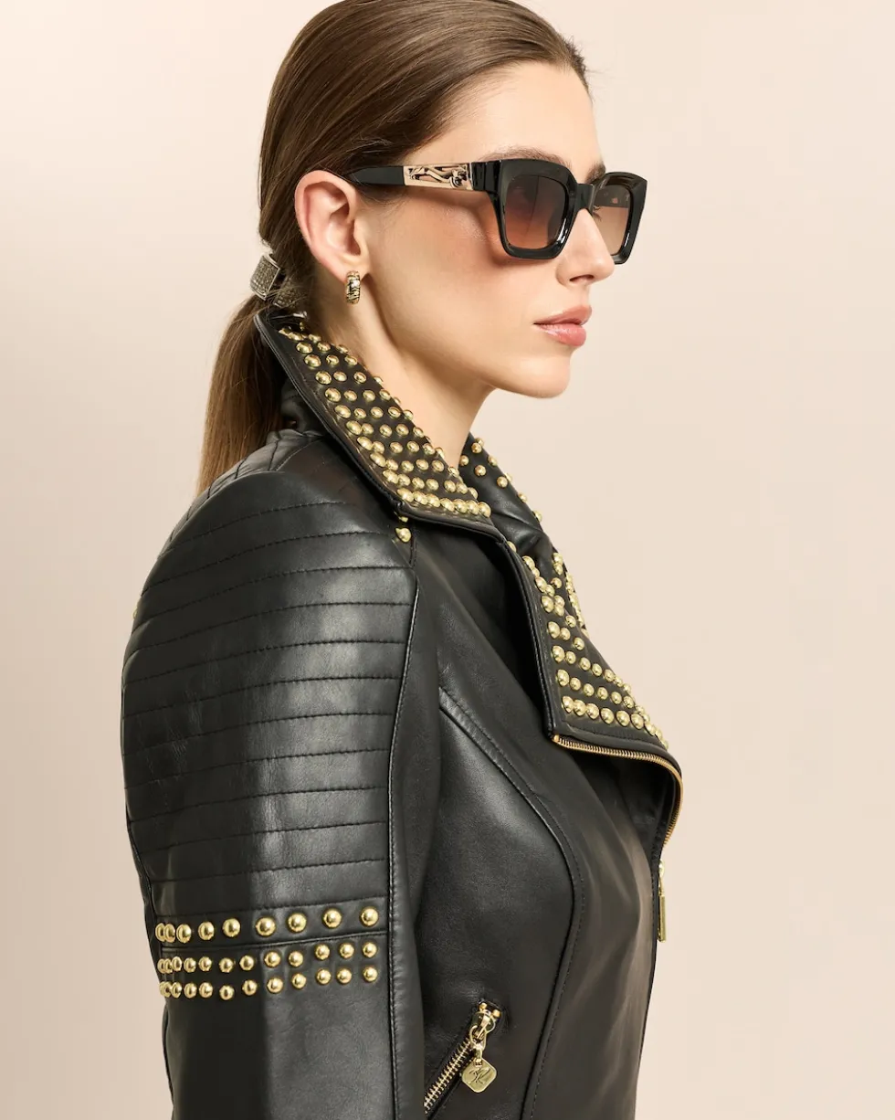 Lederjacke mit Nieten