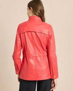 Lederjacke mit Perforierungsdetails