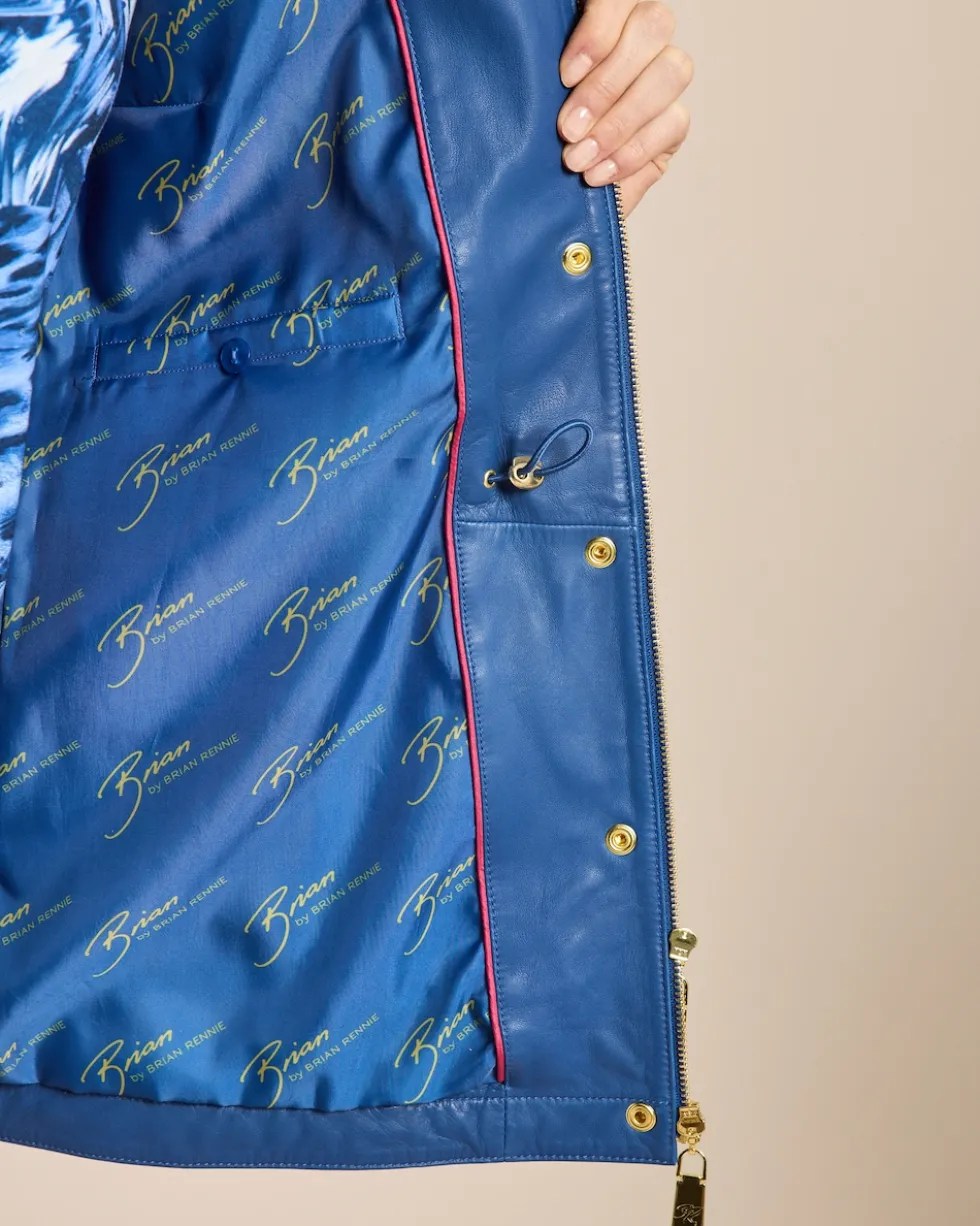 Lederjacke mit Perforierungsdetails