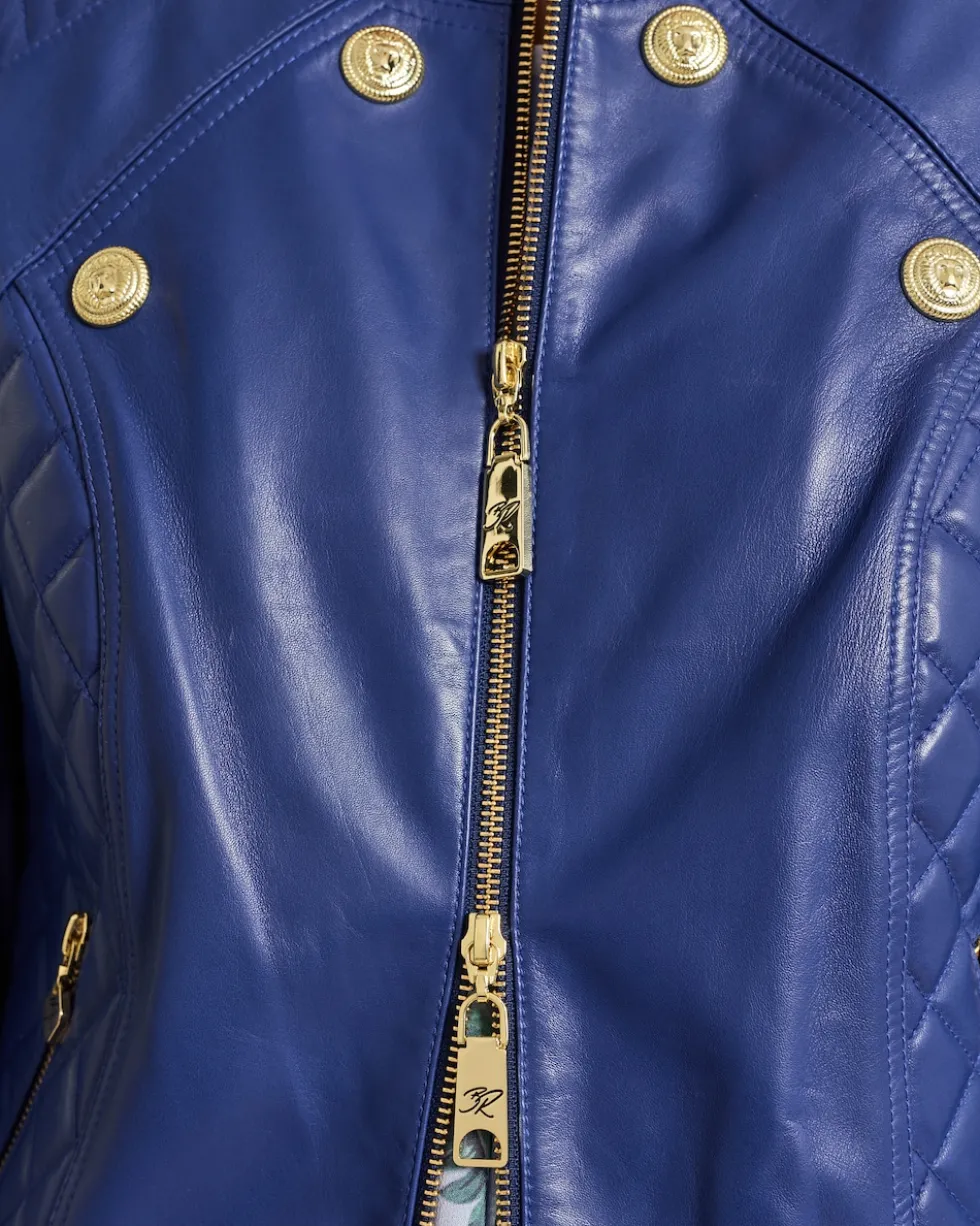 Lederjacke mit Steppung