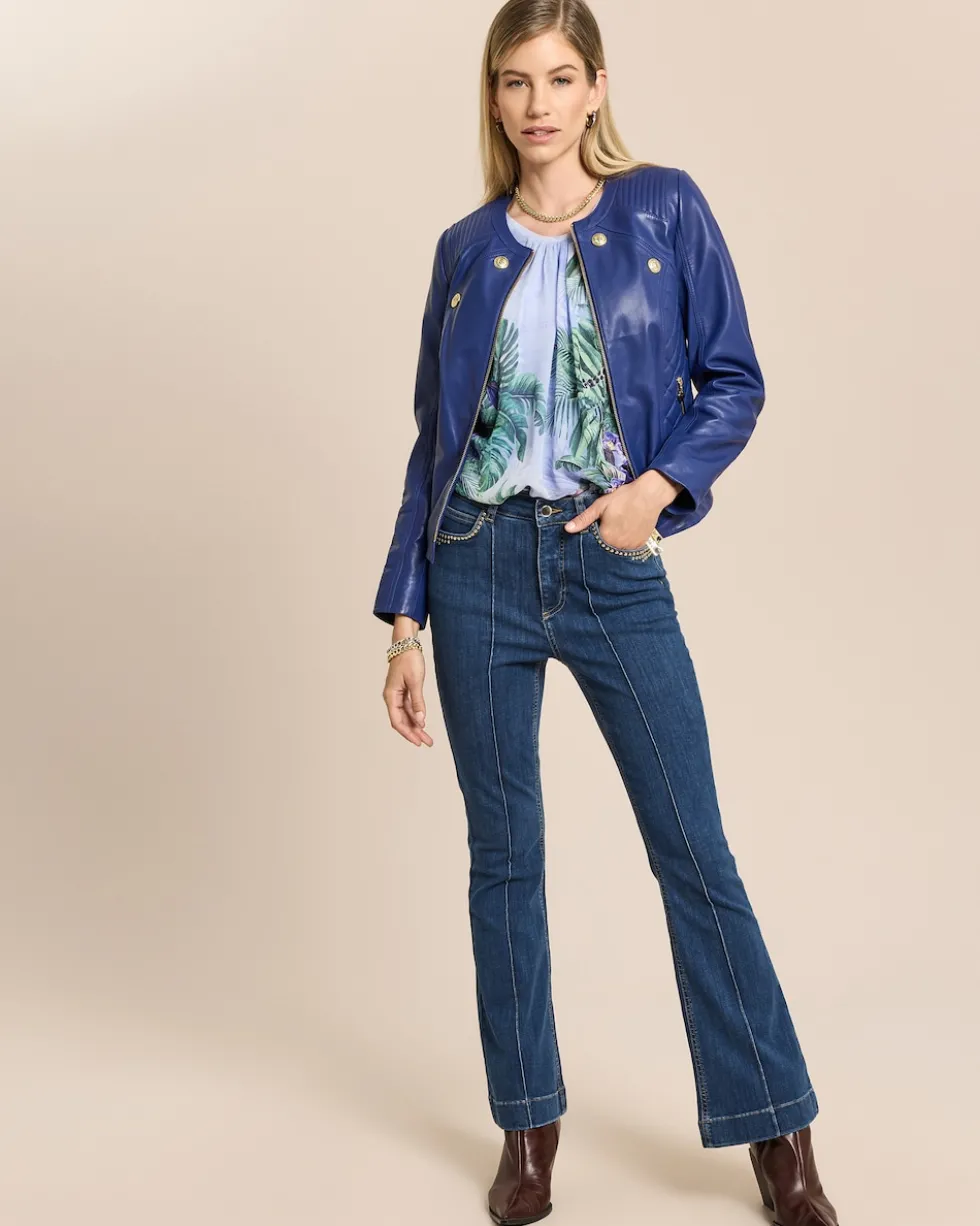 Lederjacke mit Steppung