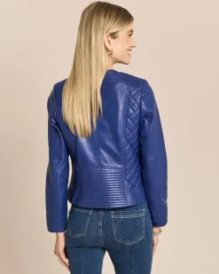 Lederjacke mit Steppung