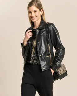 Lederjacke mit Verzierung