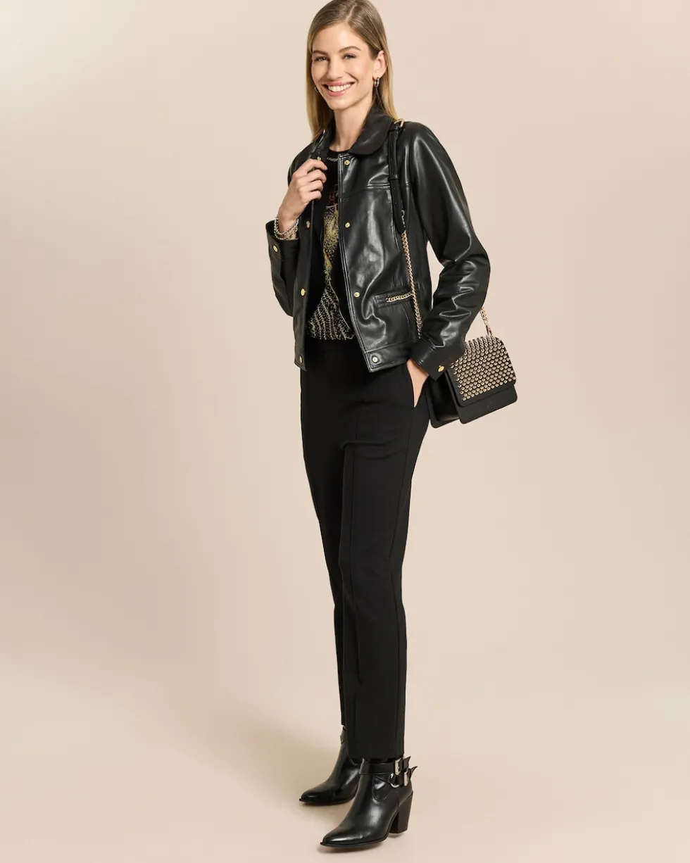 Lederjacke mit Verzierung