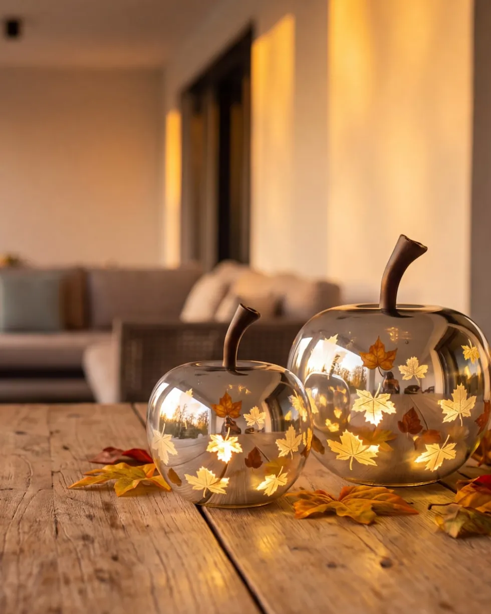 LED Glasfrüchte "Herbst Design", 2tlg.