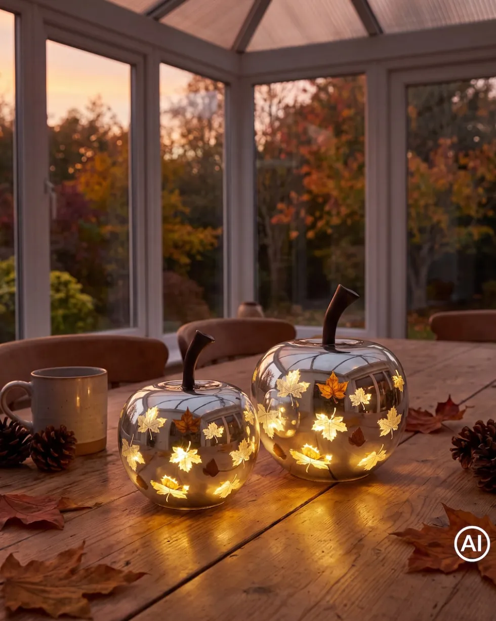 LED Glasfrüchte "Herbst Design", 2tlg.