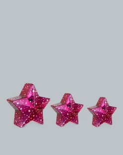 LED-Glassterne, 3tlg.