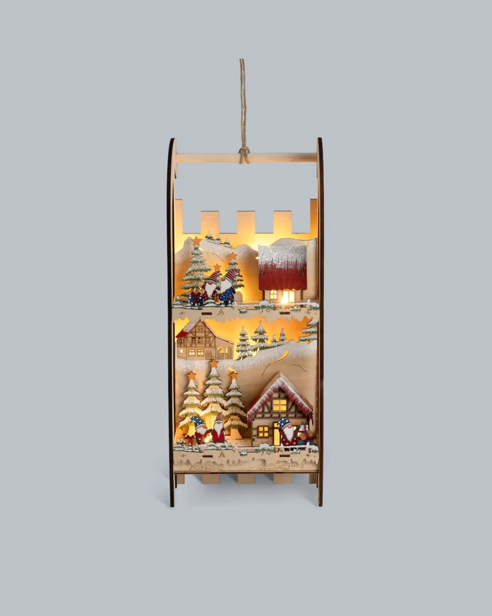 LED-Holzschlitten "Wichtel"