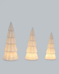 LED-Keramikbäume, 3tlg.