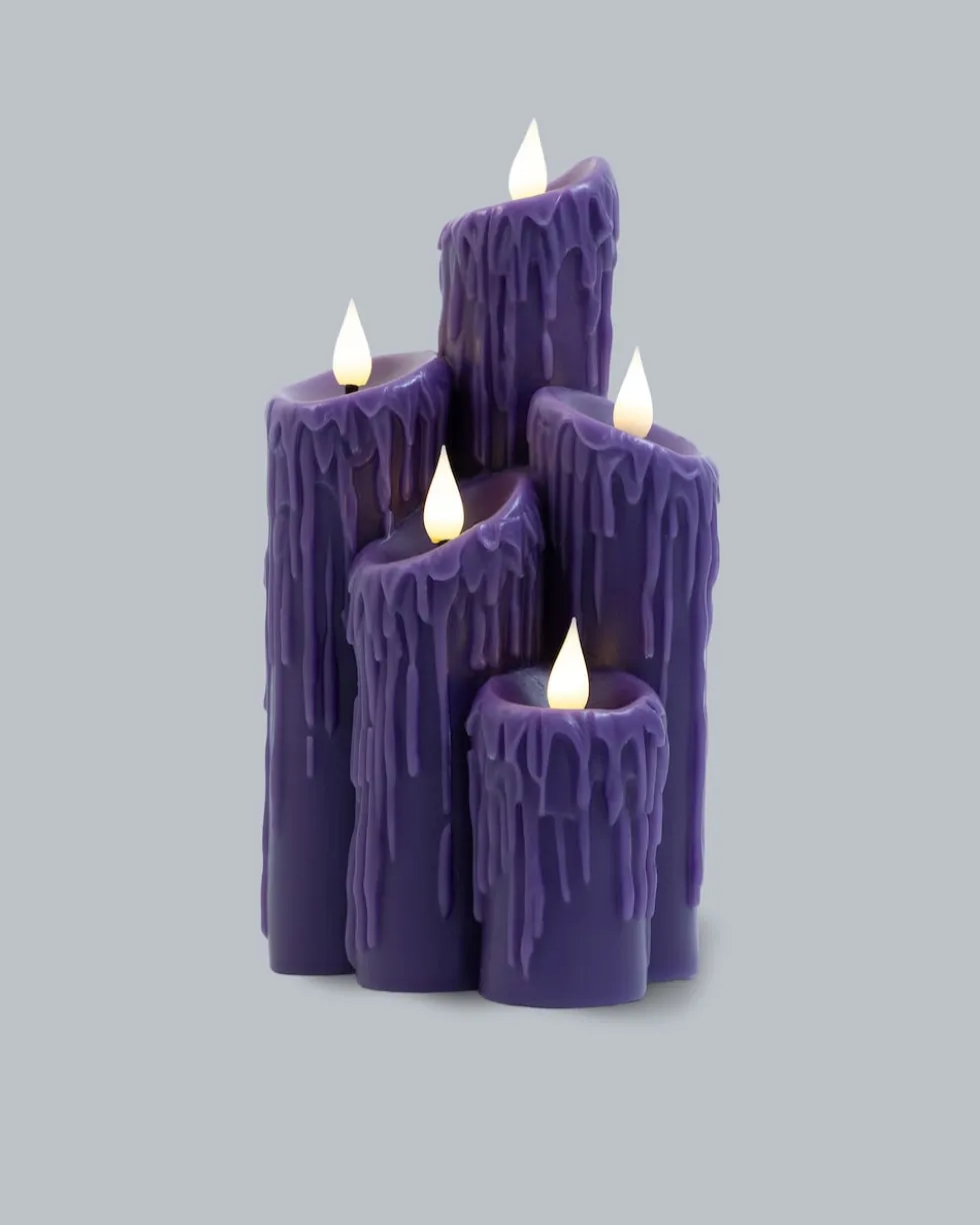 LED-Kerzen-Arrangement "Halloween", 5 Flammen