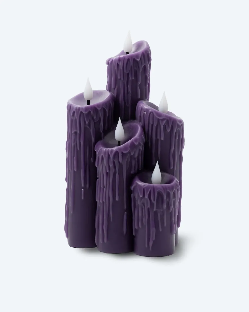 LED-Kerzen-Arrangement "Halloween", 5 Flammen
