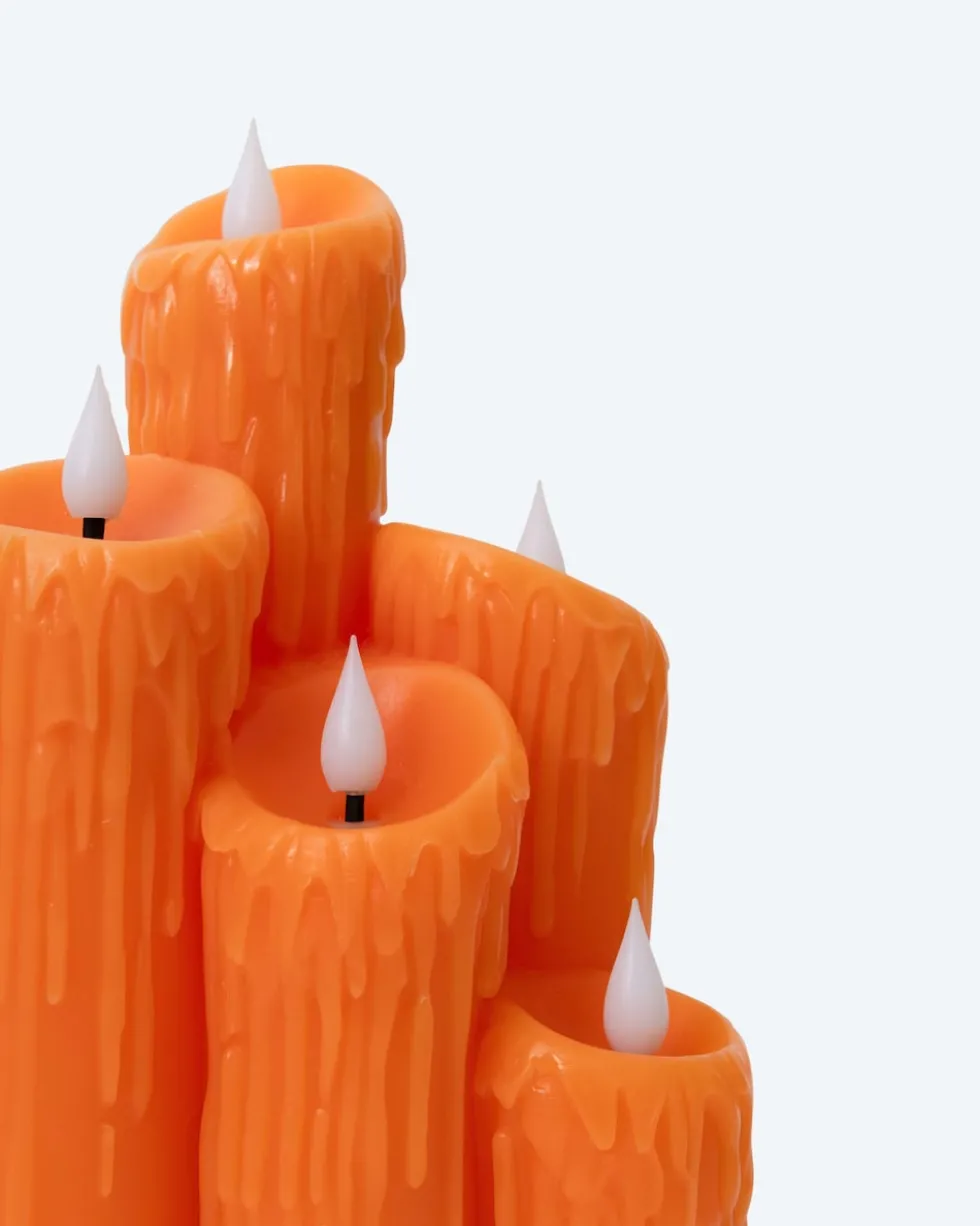 LED-Kerzen-Arrangement "Halloween", 5 Flammen