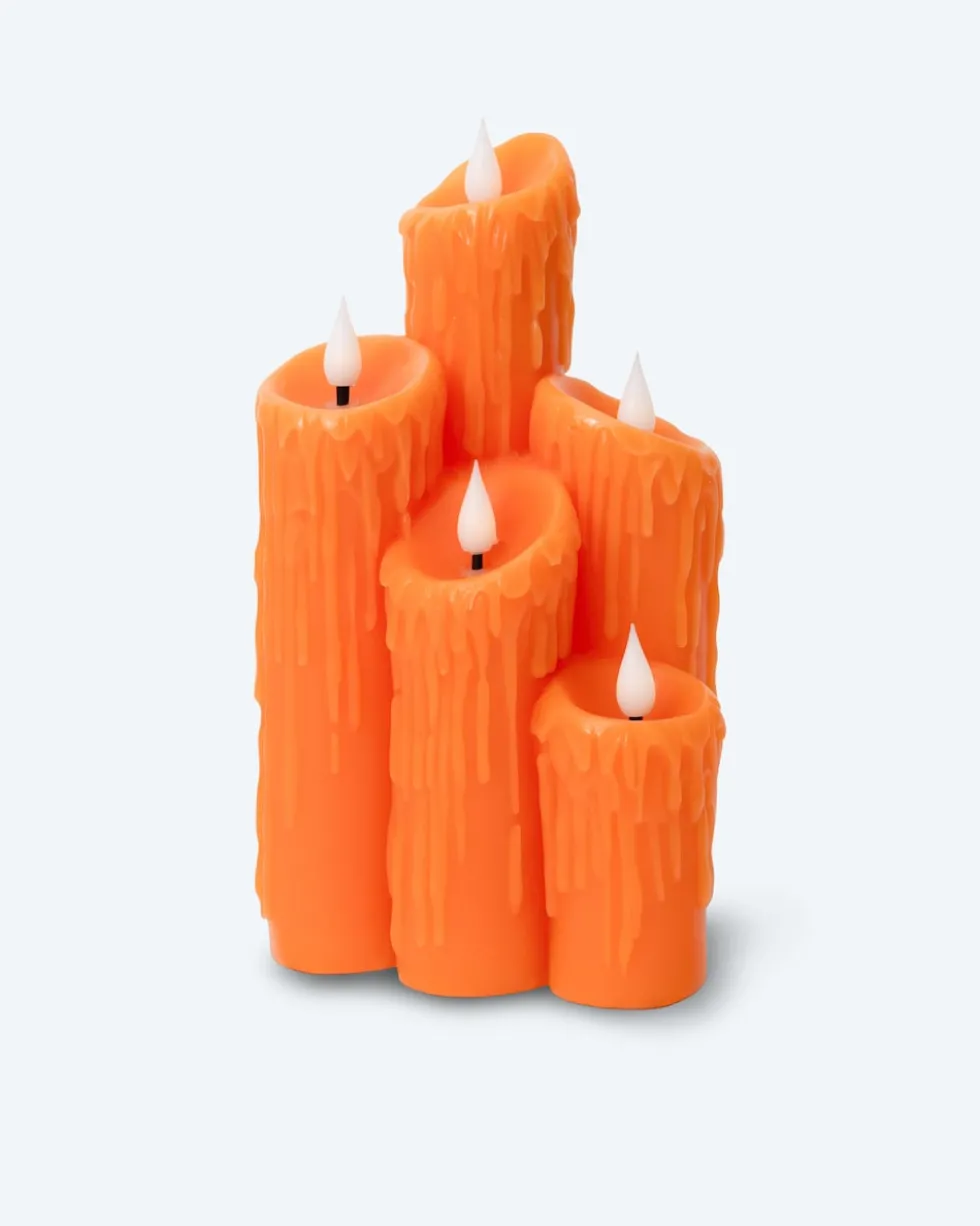 LED-Kerzen-Arrangement "Halloween", 5 Flammen
