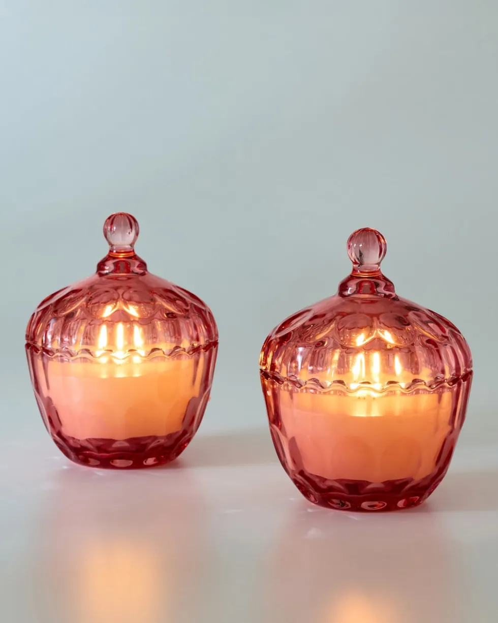 LED-Kerzen in Glasdose, 2tlg.
