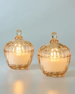 LED-Kerzen in Glasdose, 2tlg.