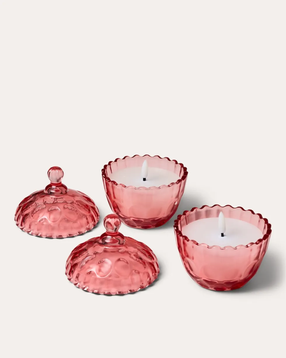 LED-Kerzen in Glasdose, 2tlg.
