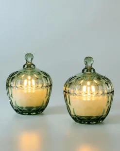 LED-Kerzen in Glasdose, 2tlg.