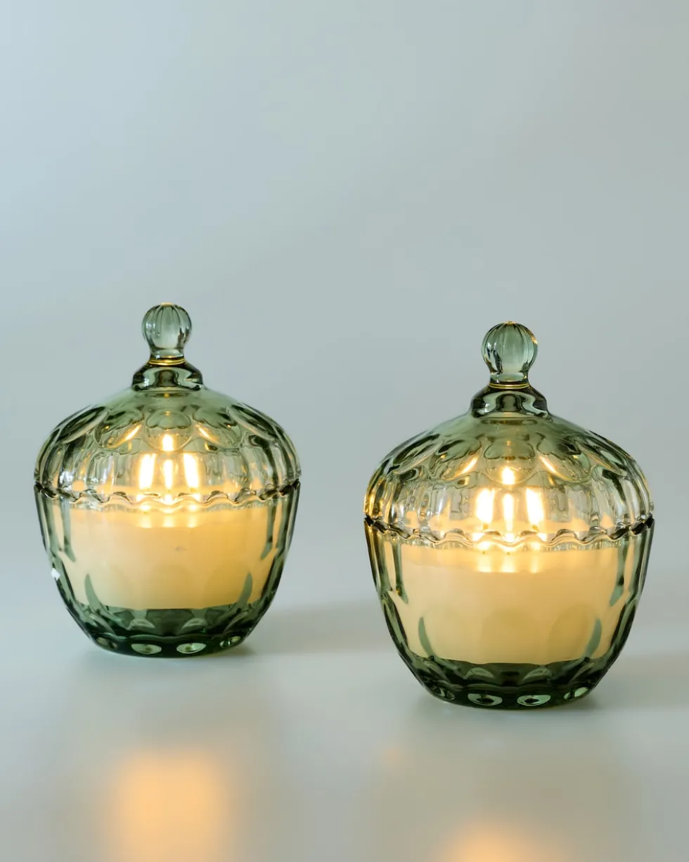 LED-Kerzen in Glasdose, 2tlg.