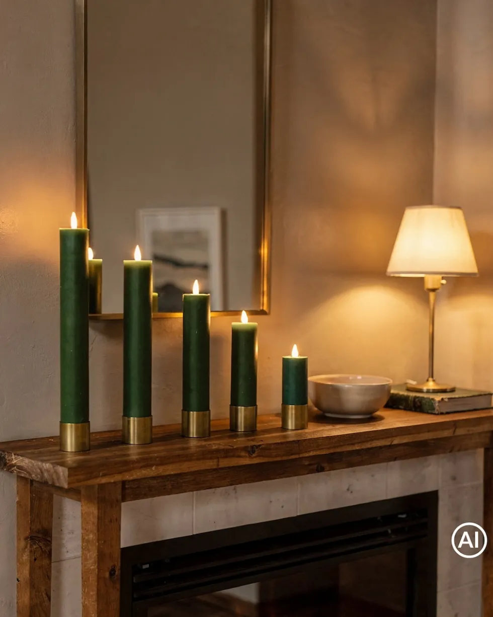LED-Kerzen-Set "Samt Look", 5tlg.