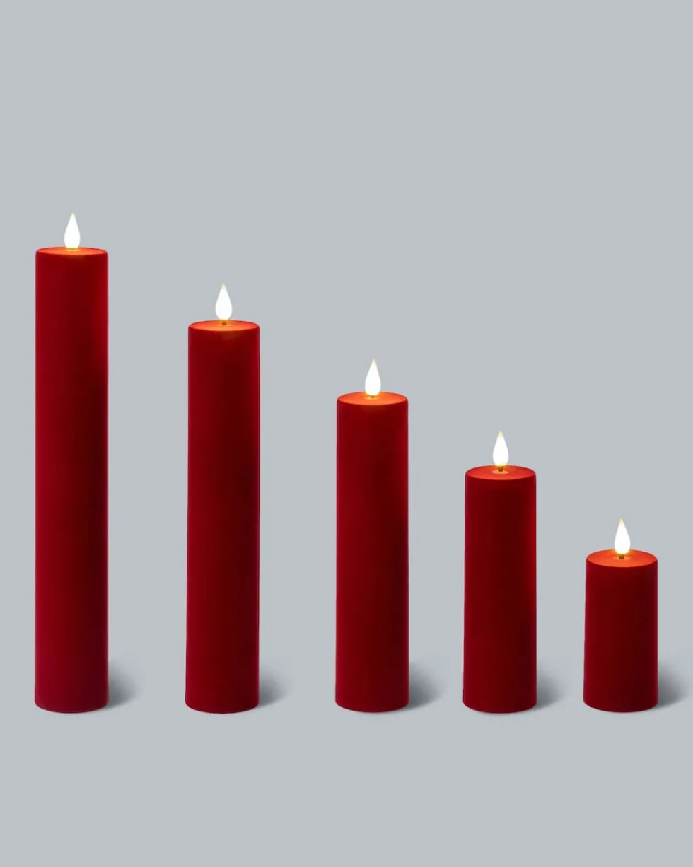 LED-Kerzen-Set "Samt Look", 5tlg.
