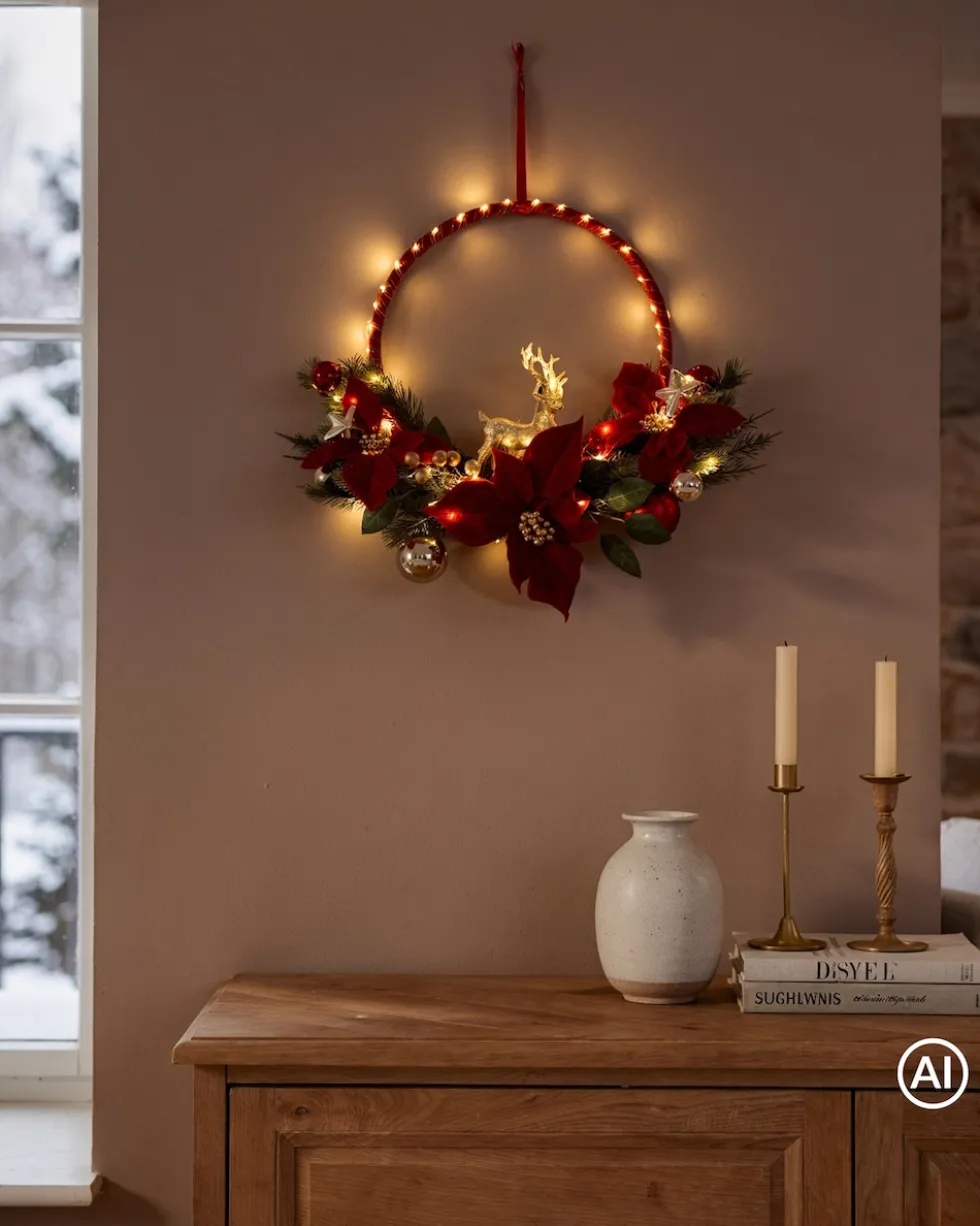 LED-Kranz "Hirsch-Design"