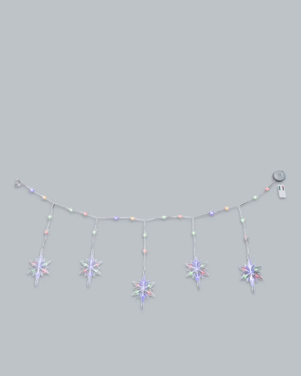 LED-Lichterkette "Sterne" mit Saugnapf und Fernbedienung