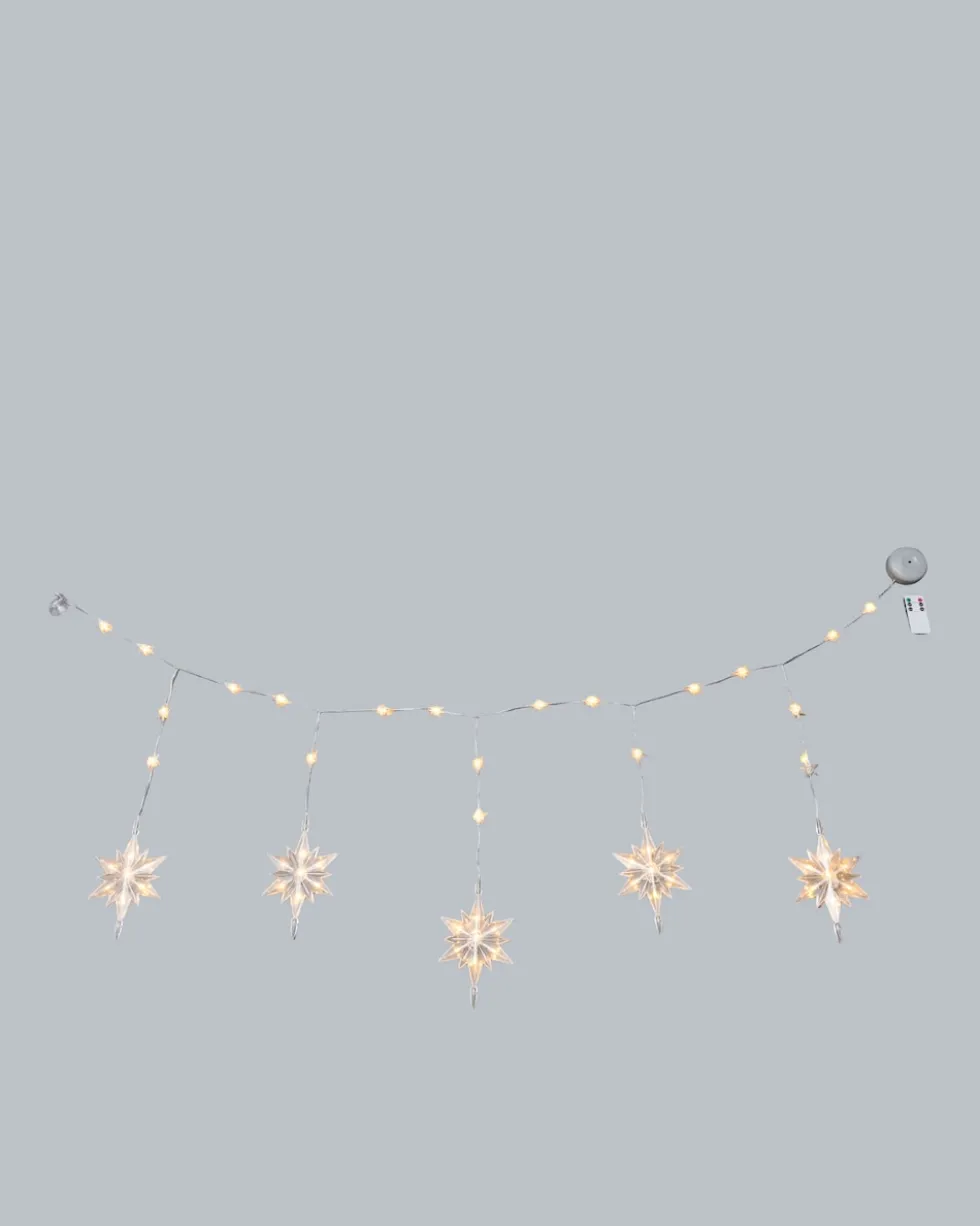 LED-Lichterkette "Sterne" mit Saugnapf und Fernbedienung